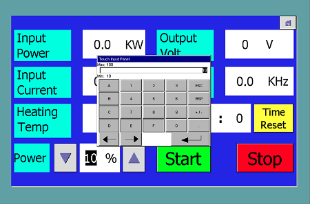 setting PLC control panel