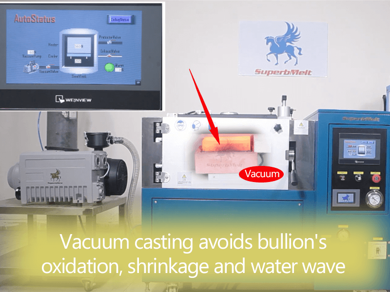 vacuum gold bar making machine for bullion