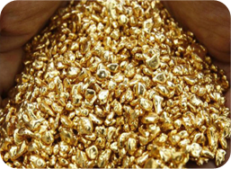 Gold particles for coin making