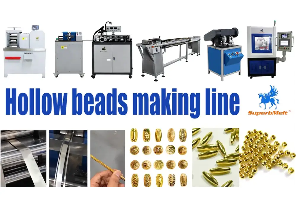 video of hollow beads making line
