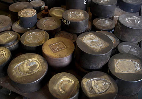 Dye stamps of various types of law enforcement badges cost as much as $1,000 a piece.
Photo by Steven Georges/Behind the Badge OC